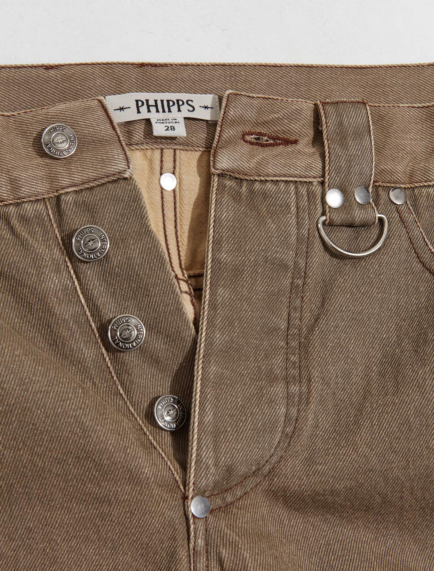 Stud Jeans in Taupe