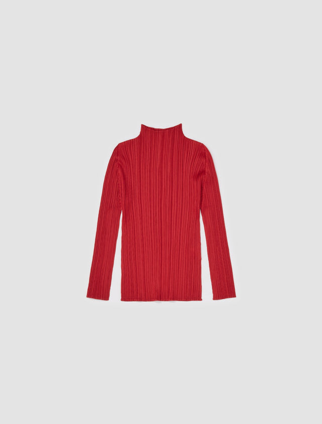 Pleated Shirt in Red
