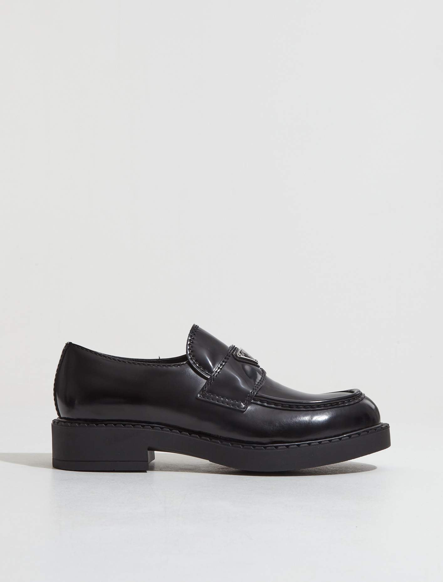 Brushed Leather Loafers in Black