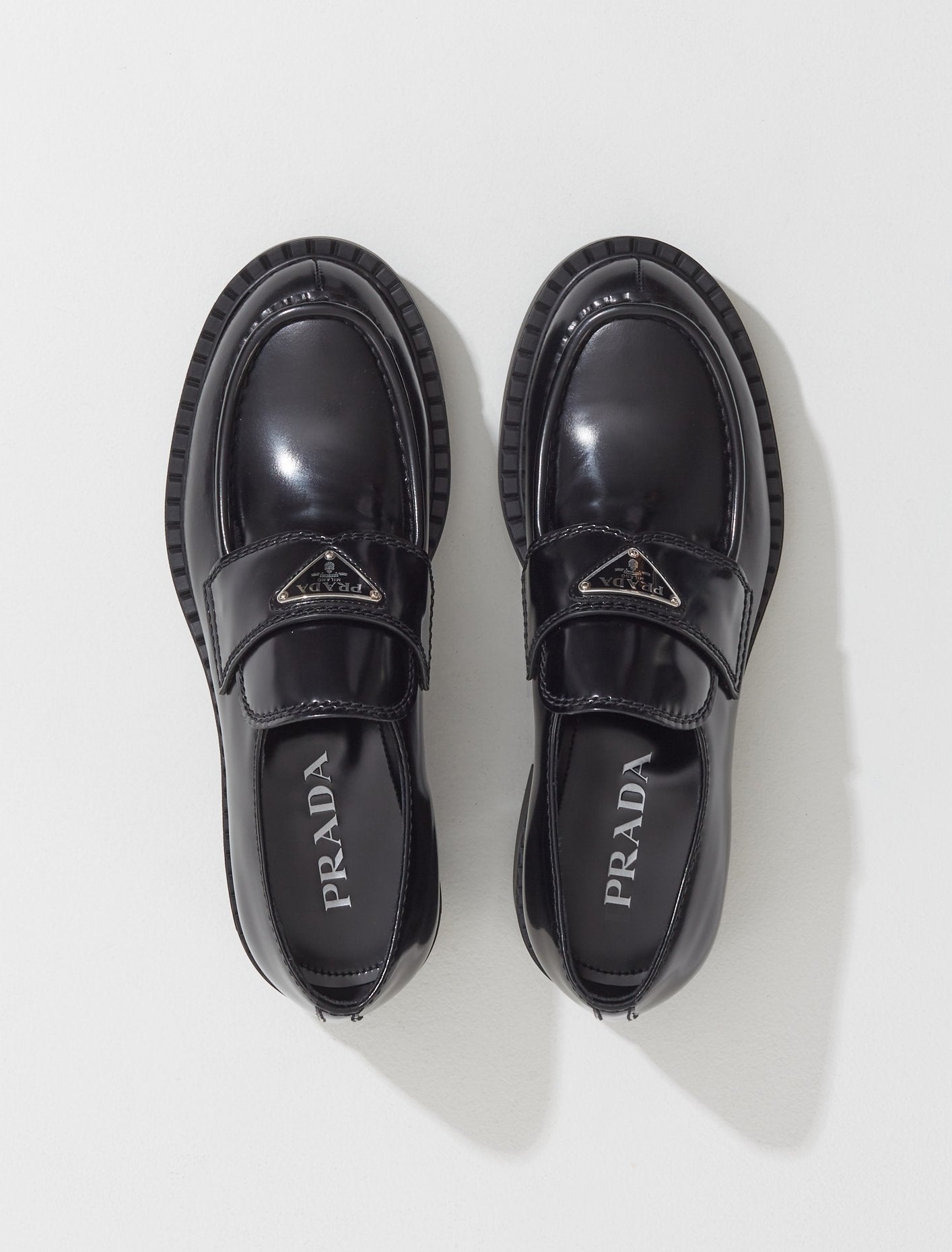 Brushed Leather Loafers in Black