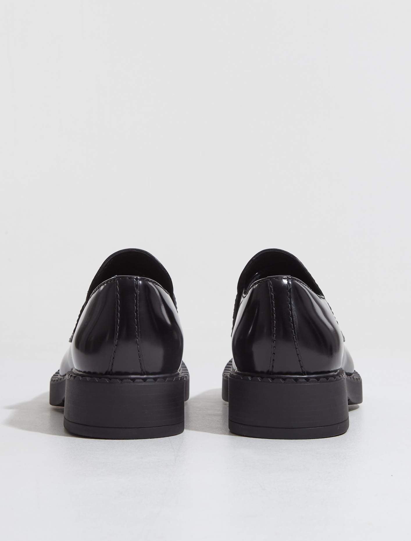 Brushed Leather Loafers in Black