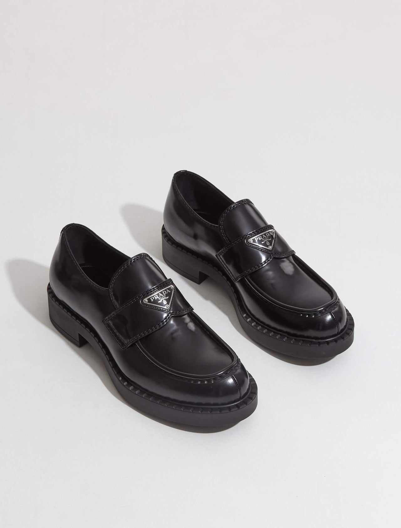 Brushed Leather Loafers in Black