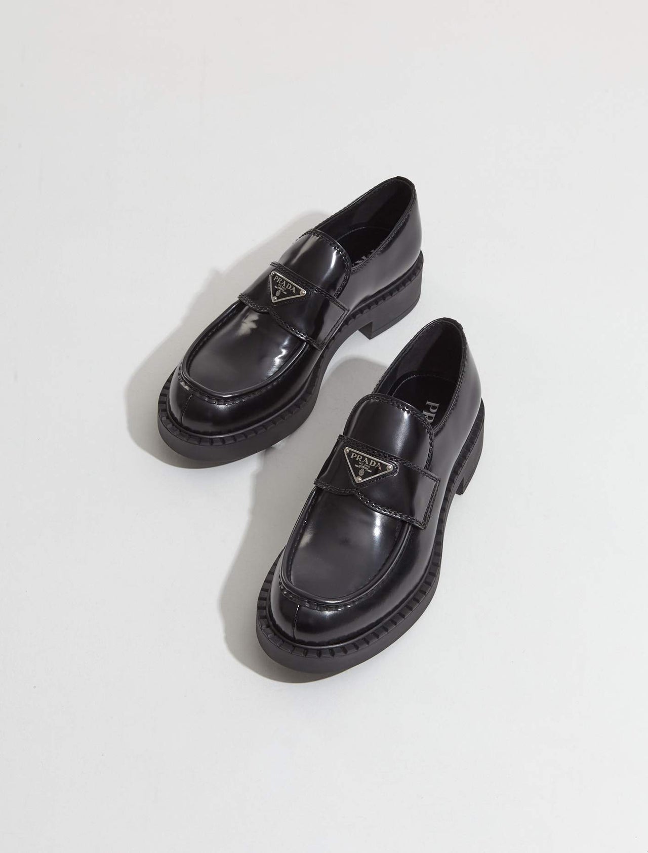 Brushed Leather Loafers in Black