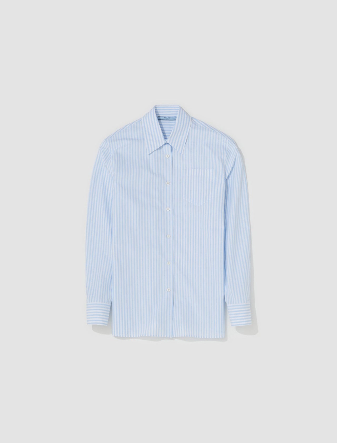 Striped Cotton Shirt in Light Blue