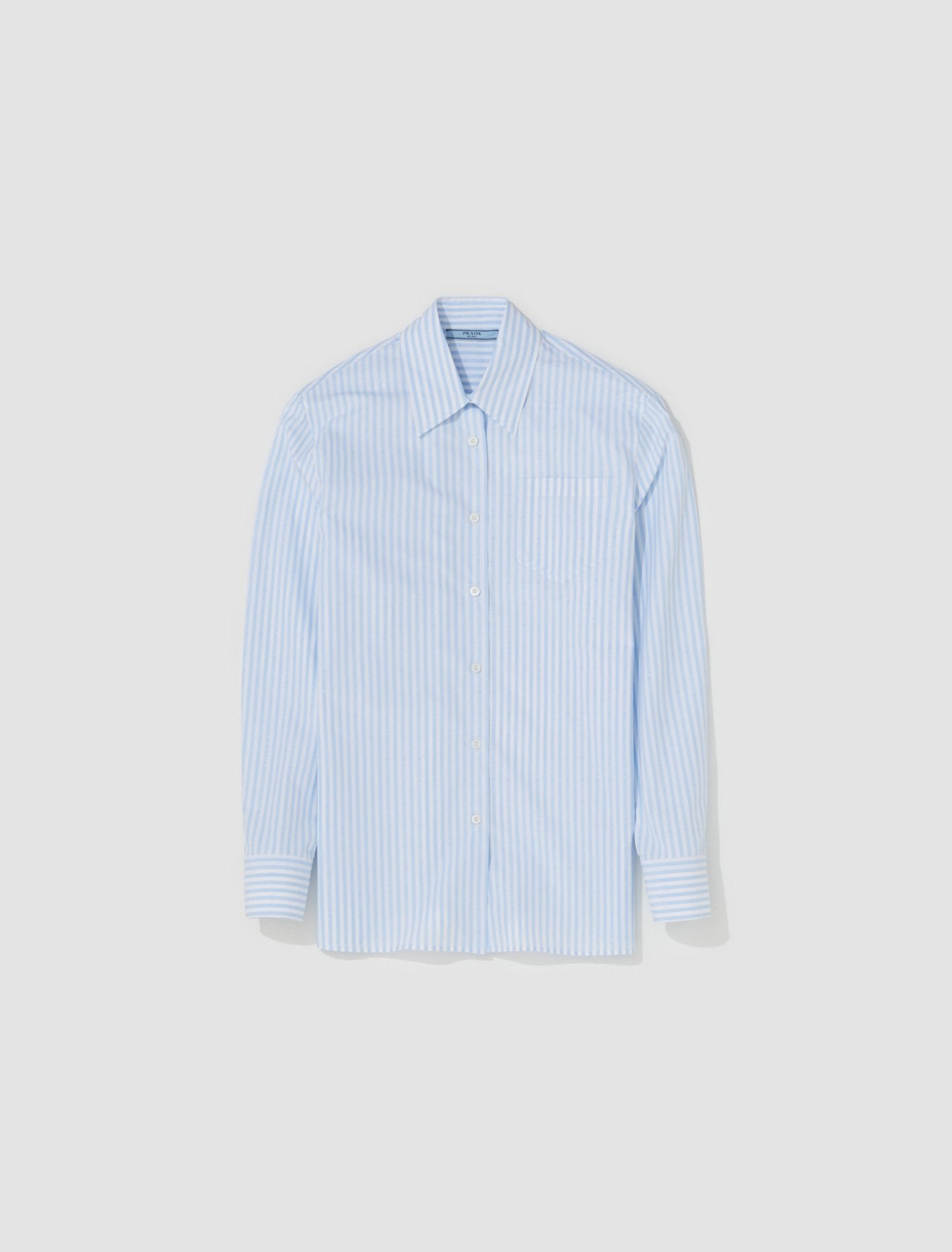 Striped Cotton Shirt in Light Blue