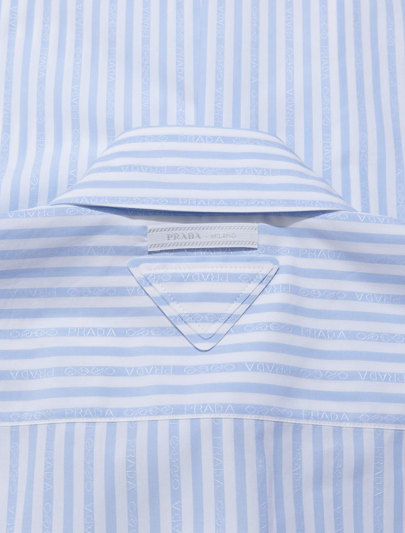 Striped Cotton Shirt in Light Blue