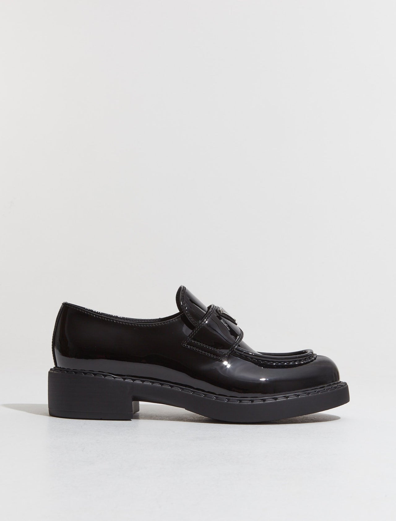 Chocolate Patent Leather Loafers in Black