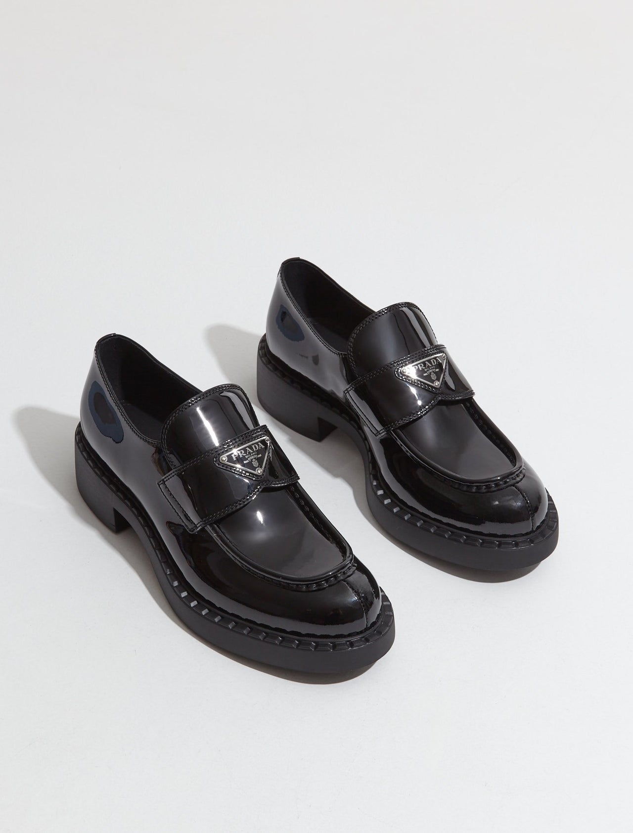 Chocolate Patent Leather Loafers in Black