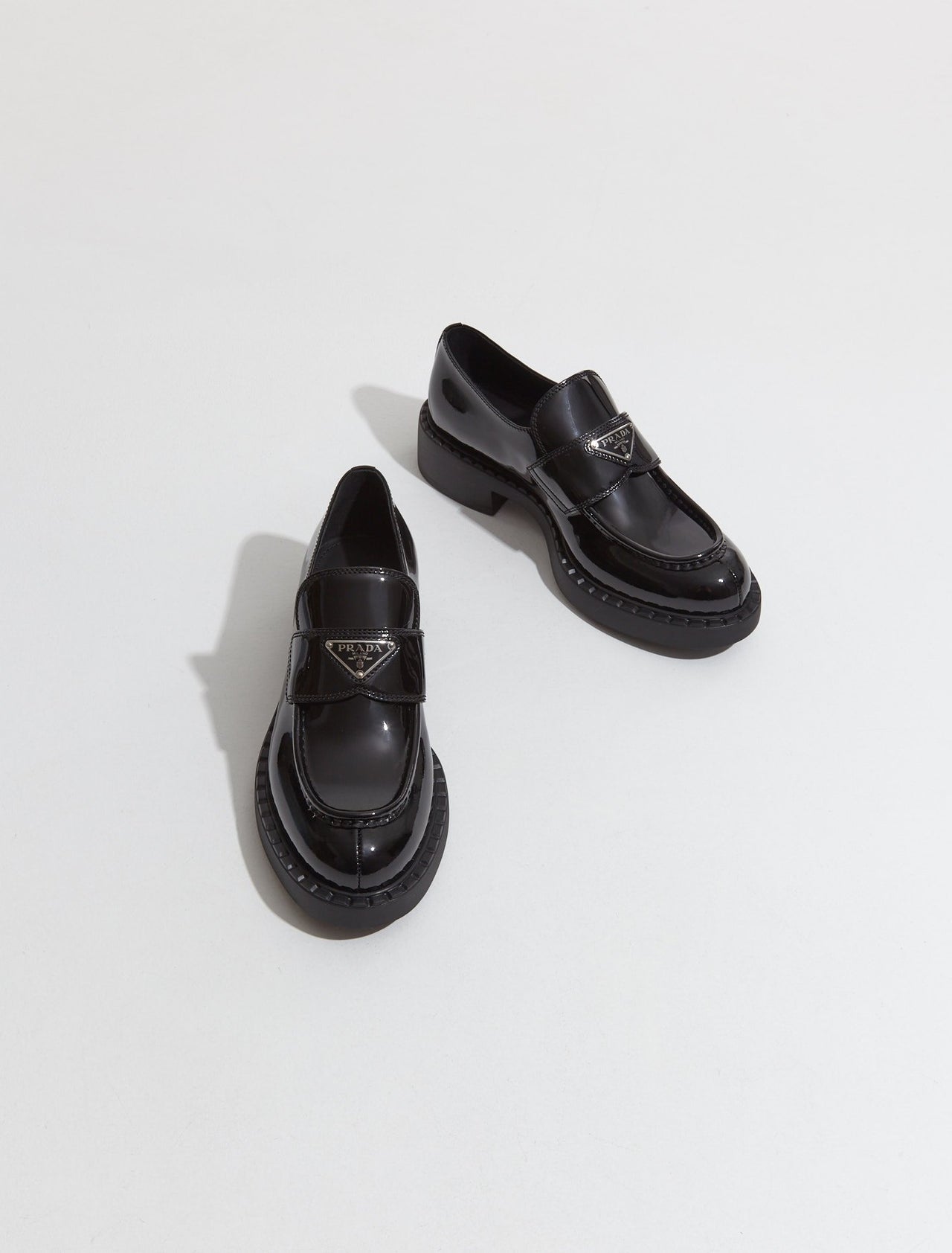 Chocolate Patent Leather Loafers in Black