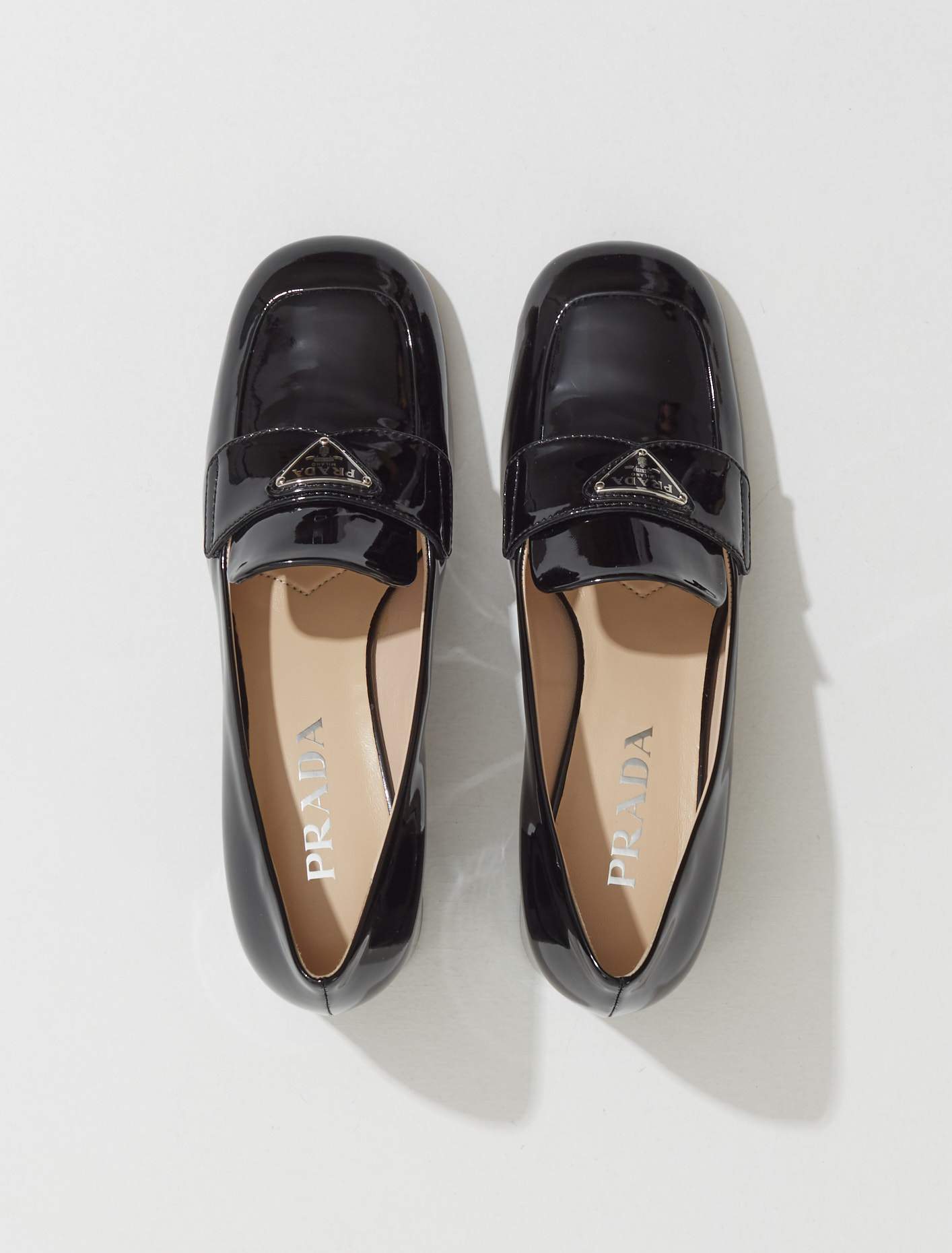 Patent Leather Loafers in Black