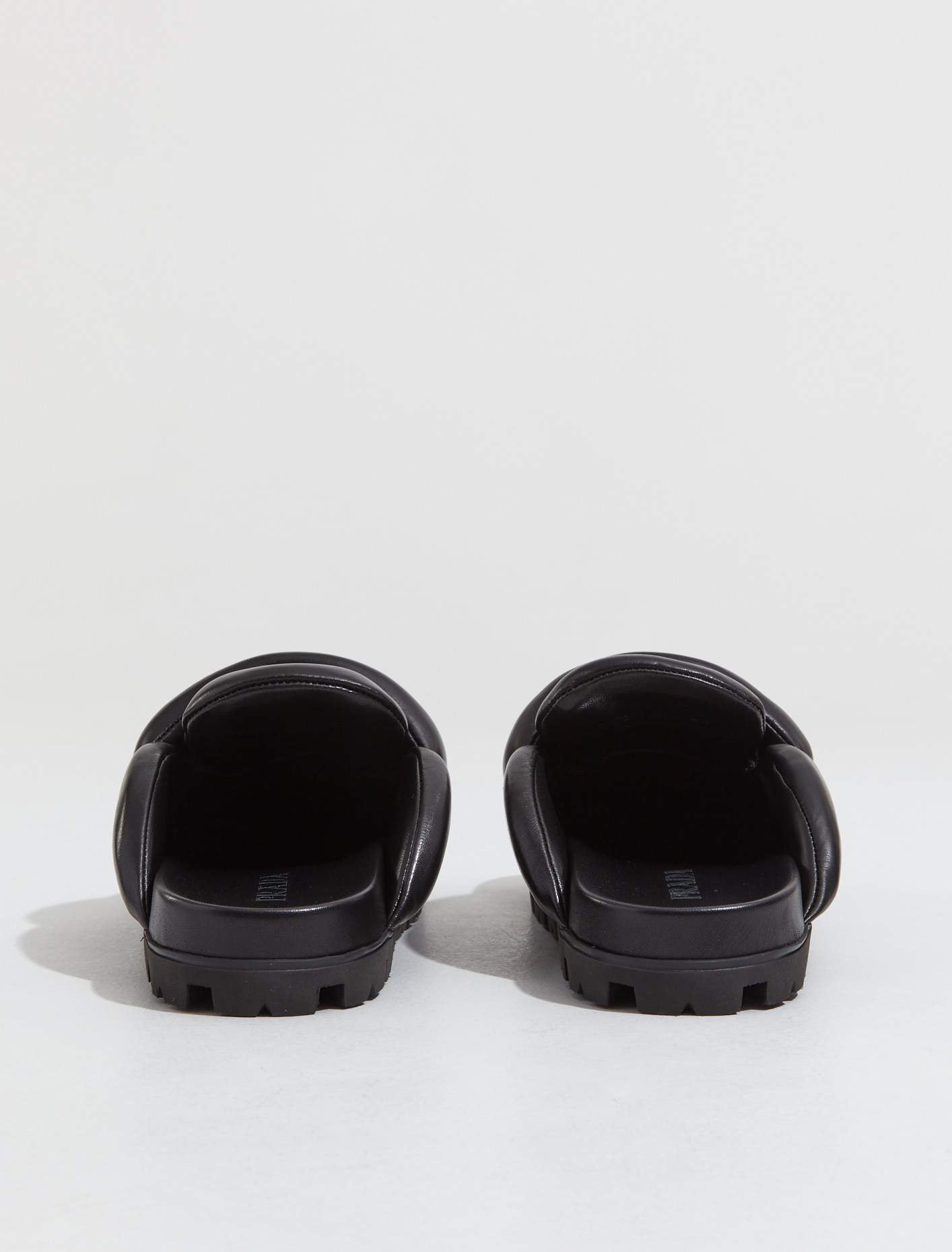 Soft Padded Nappa Leather Sabots in Black