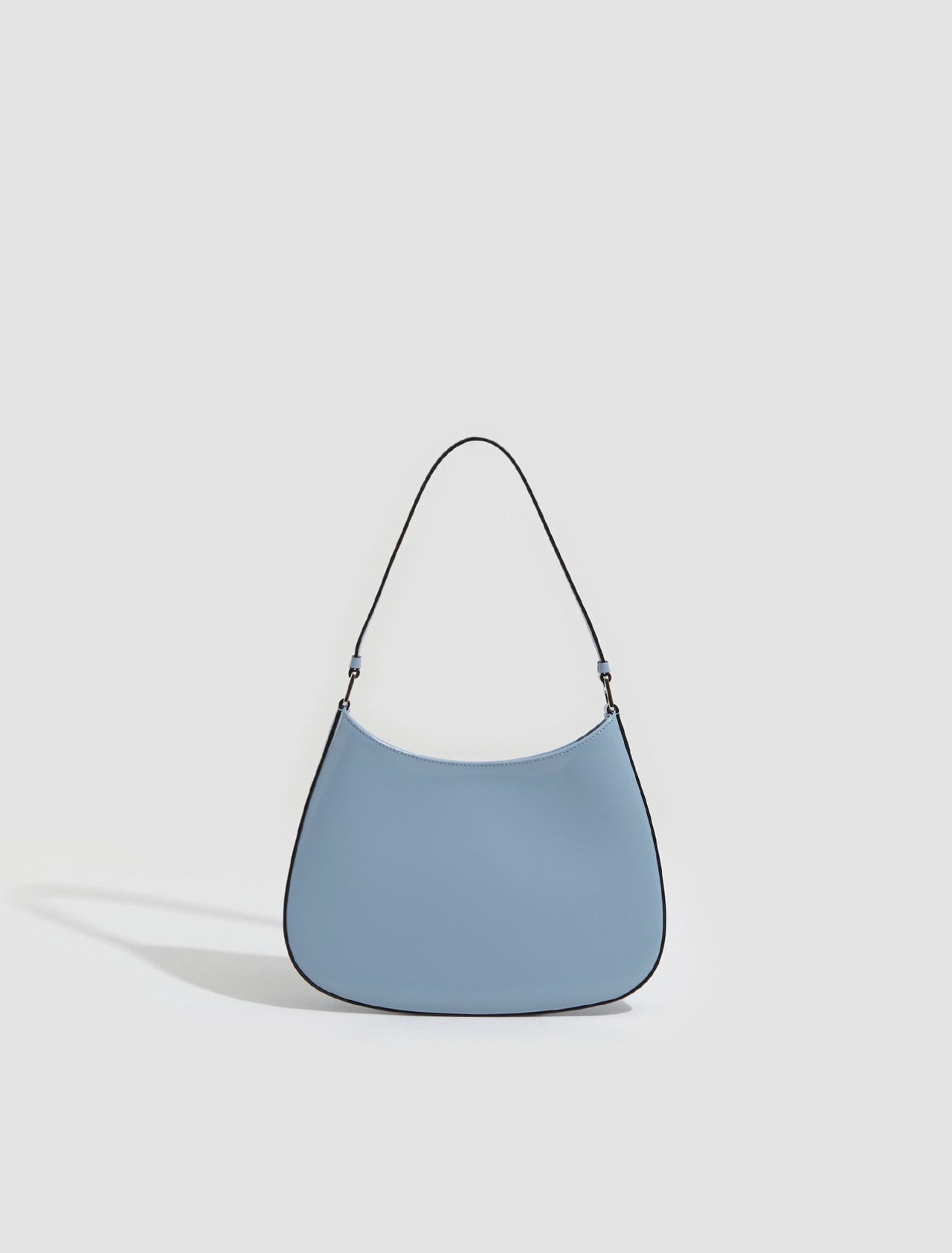 Cleo Brushed Leather Shoulder Bag in Sky Blue