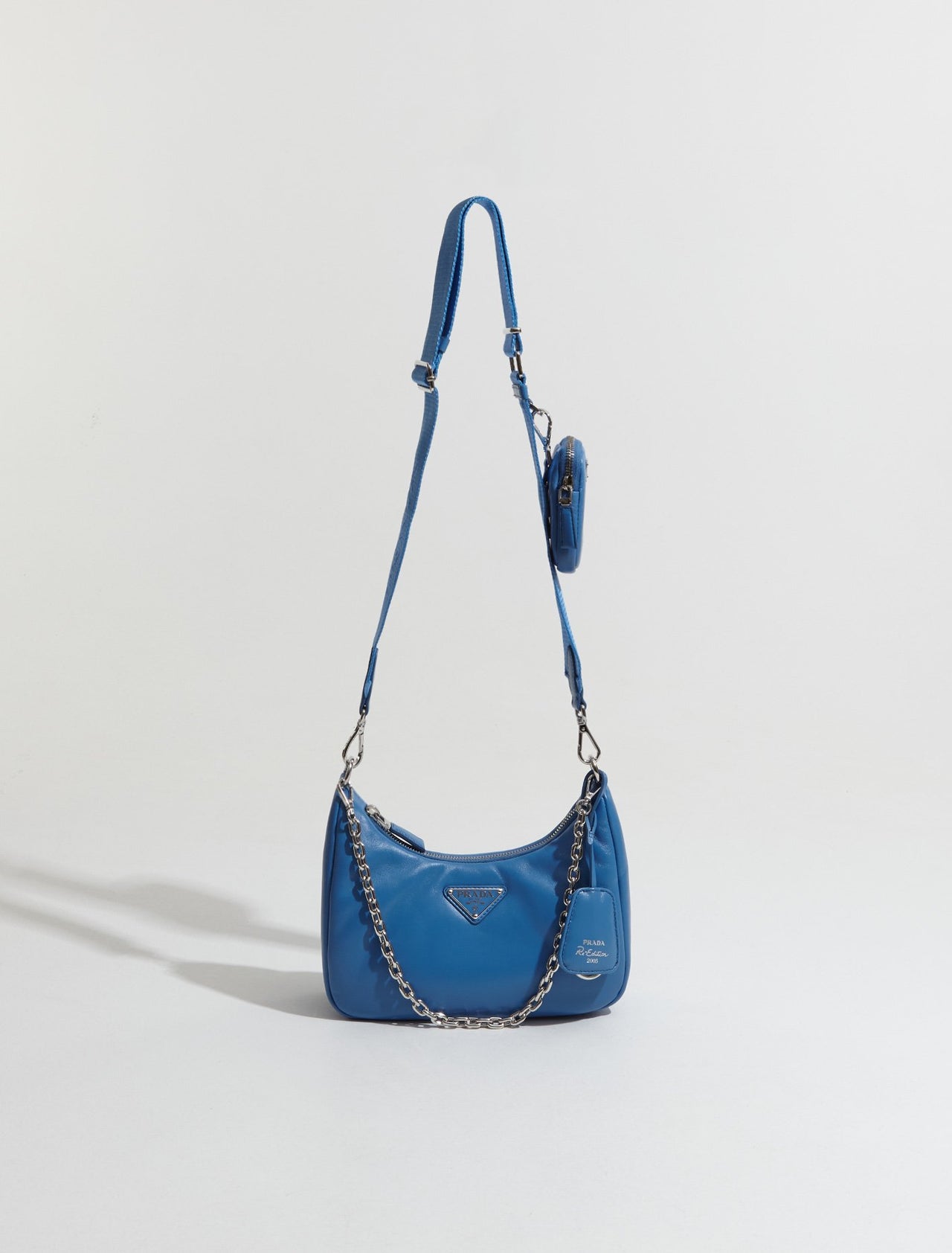 Padded Nappa-Leather Re-Edition 2005 Shoulder Bag in Light Blue