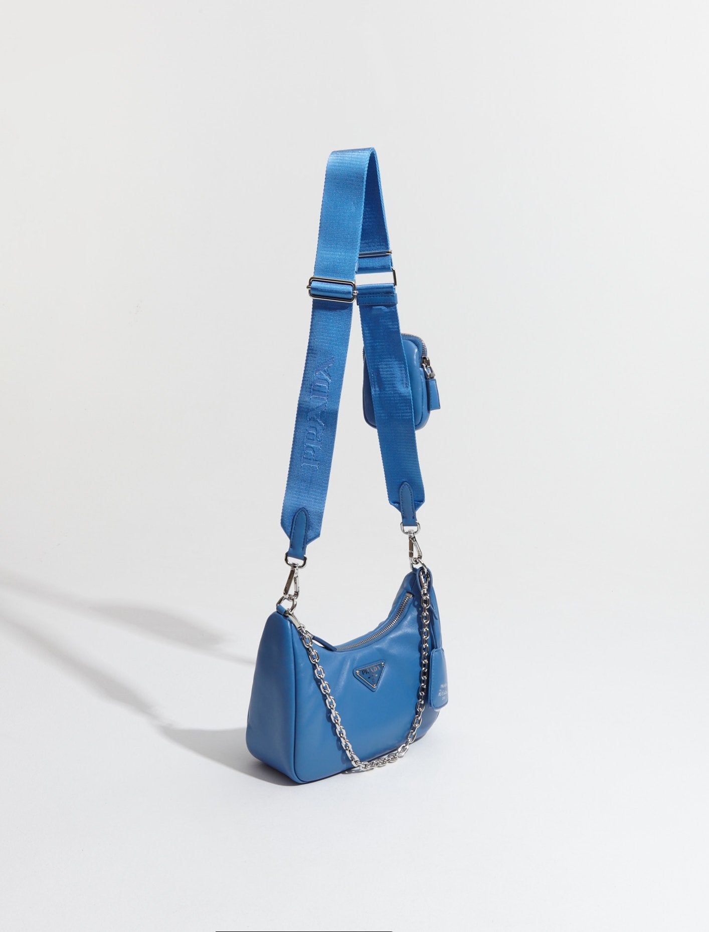 Padded Nappa-Leather Re-Edition 2005 Shoulder Bag in Light Blue