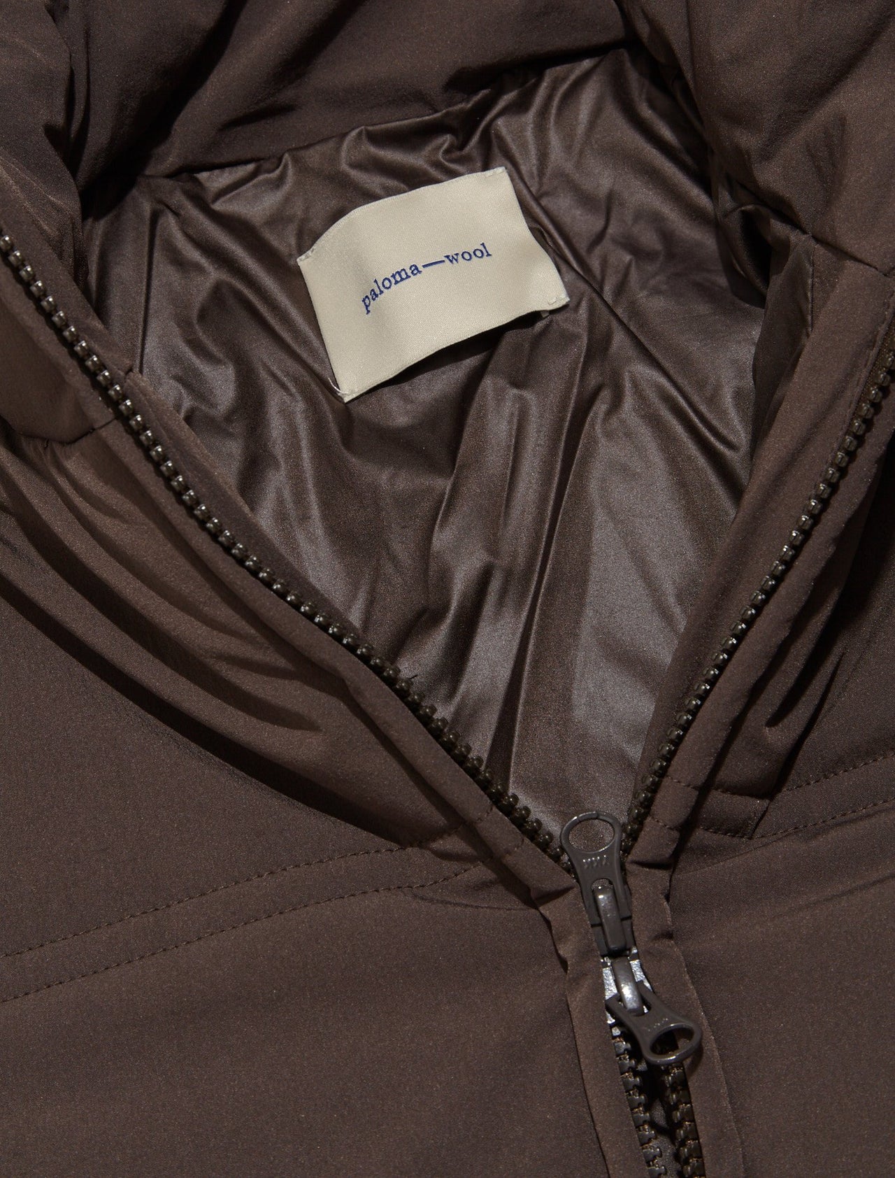 Mist External Puffer Coat in Dark Brown