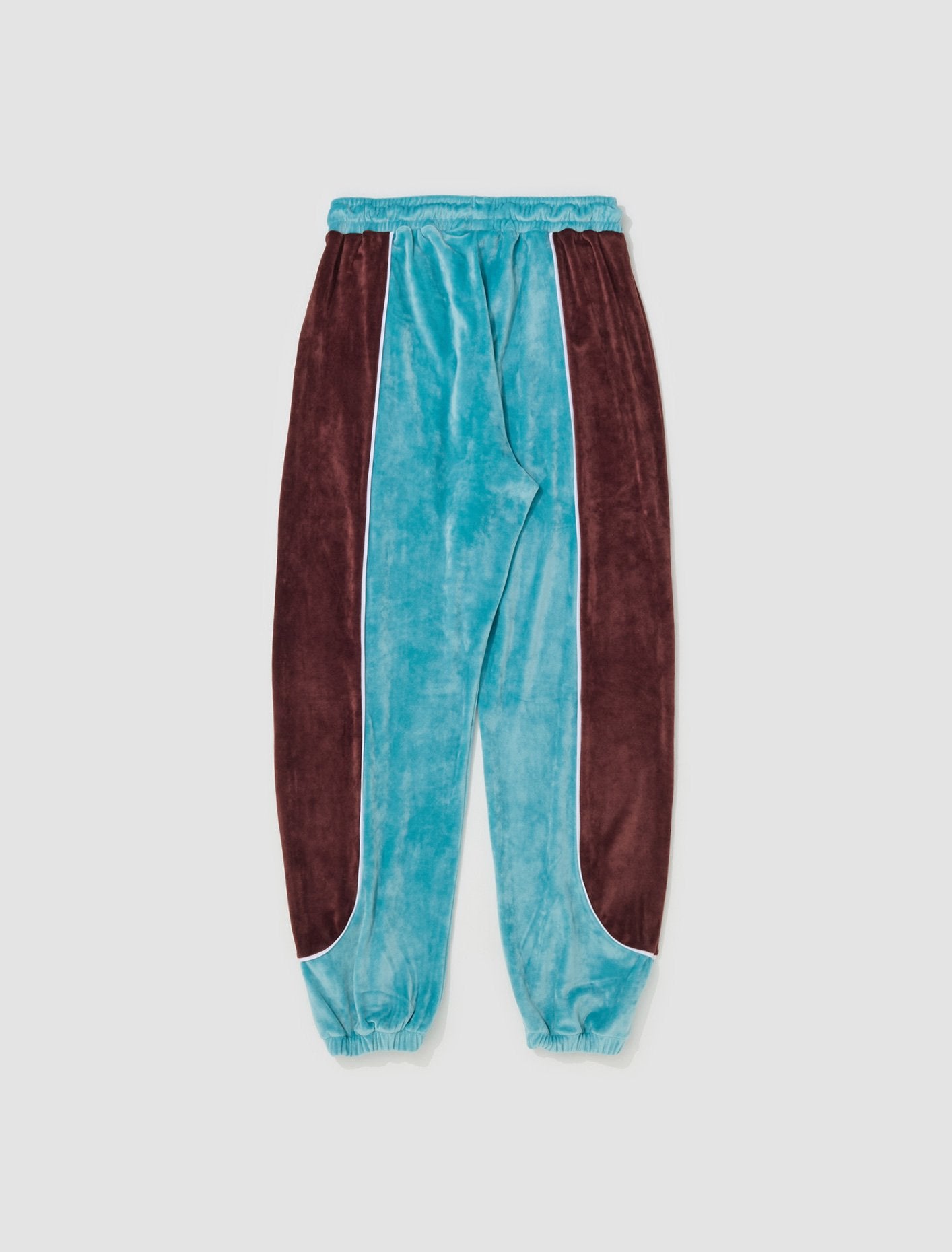 Knit Velours Sports Trousers in Blue