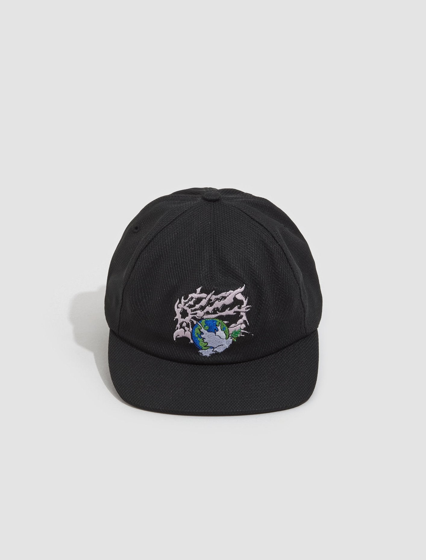 Woven Dove Peace Cap in Black