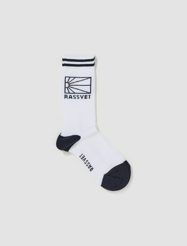 Knit Logo Socks in White