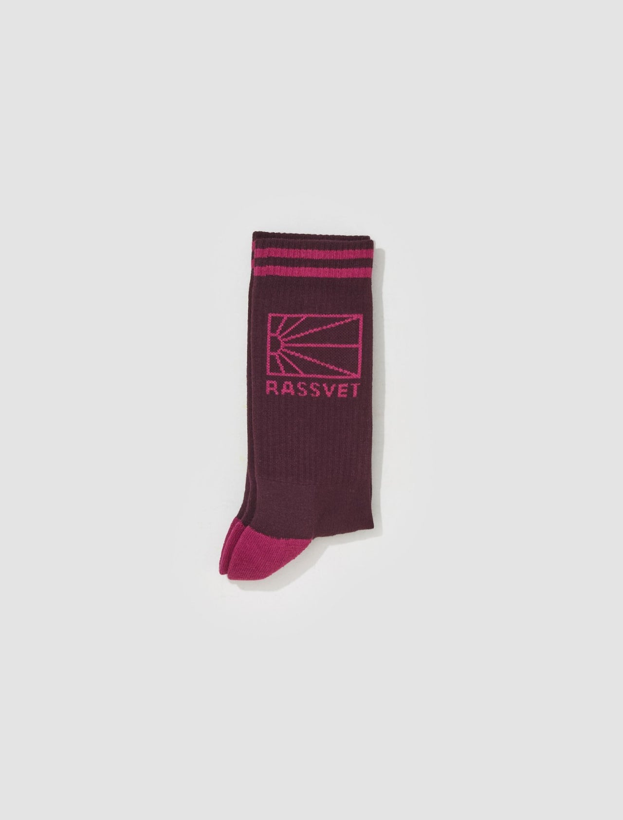 Knit Logo Socks in Burgundy