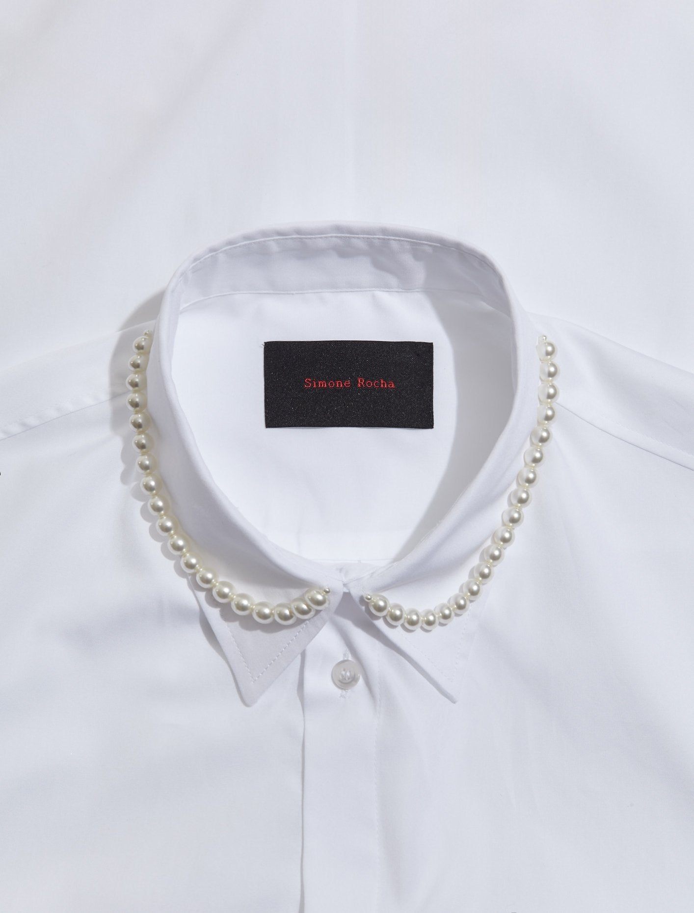 Pearl Collar Shirt in White