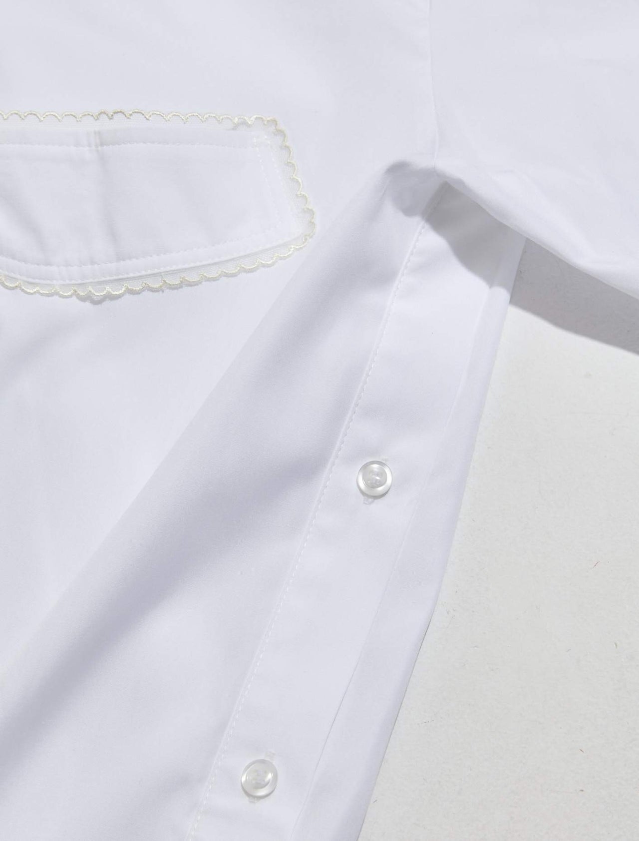 Cup Detail Shirt in White