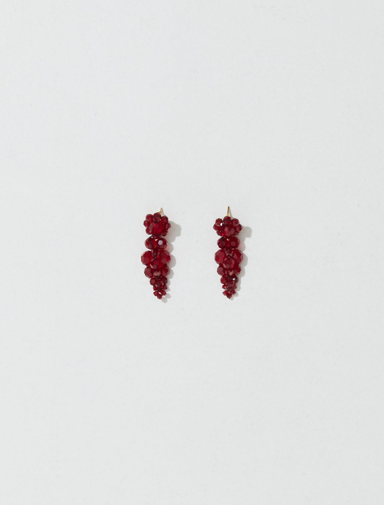 Mini Cluster Earrings in Blood Red