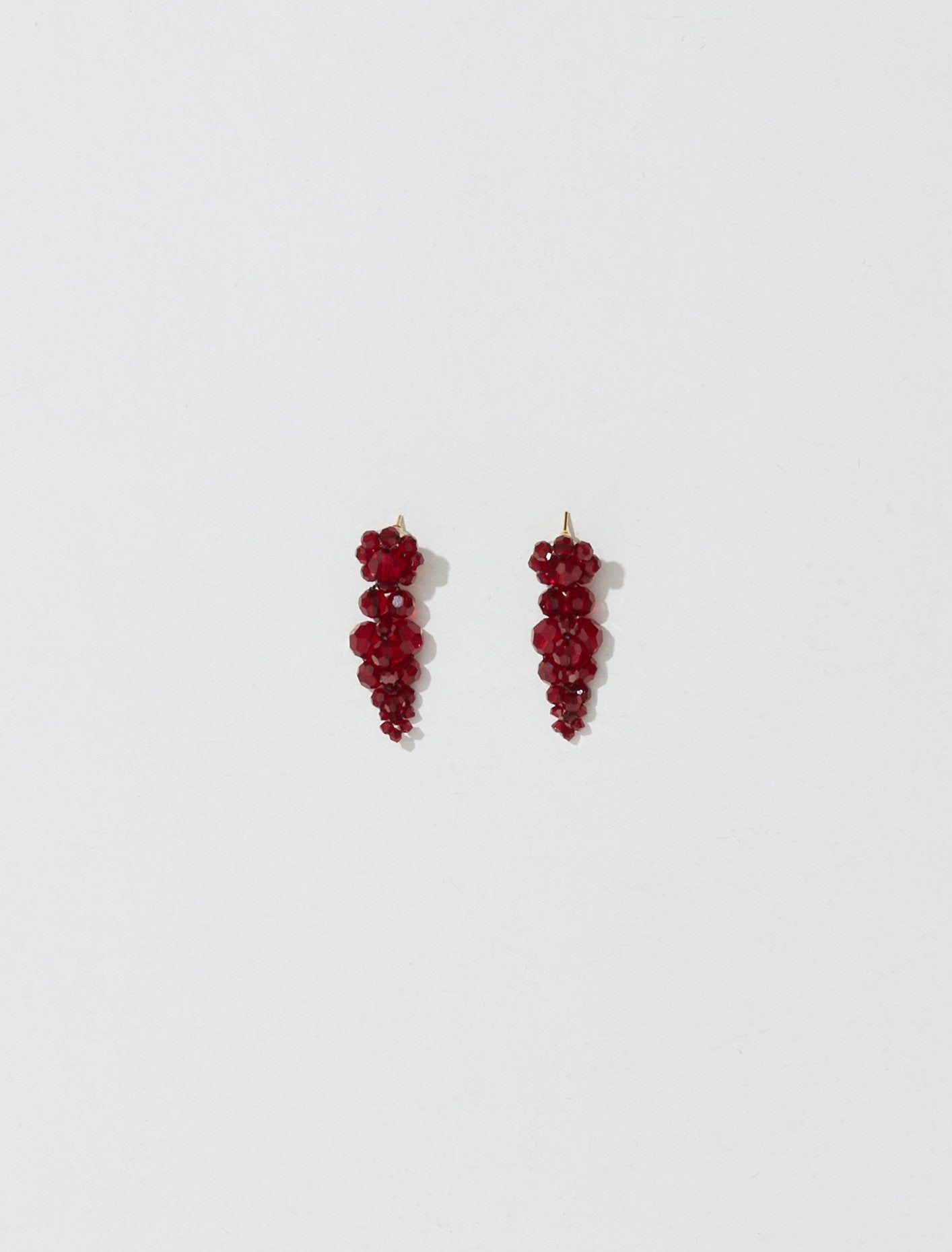 Mini Cluster Earrings in Blood Red