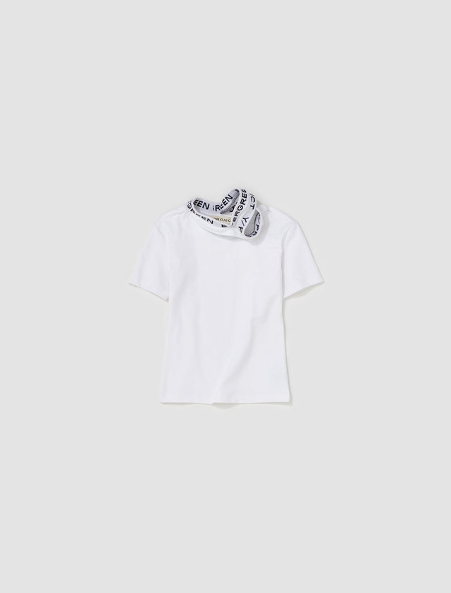 Triple Collar Fitted T-Shirt in White
