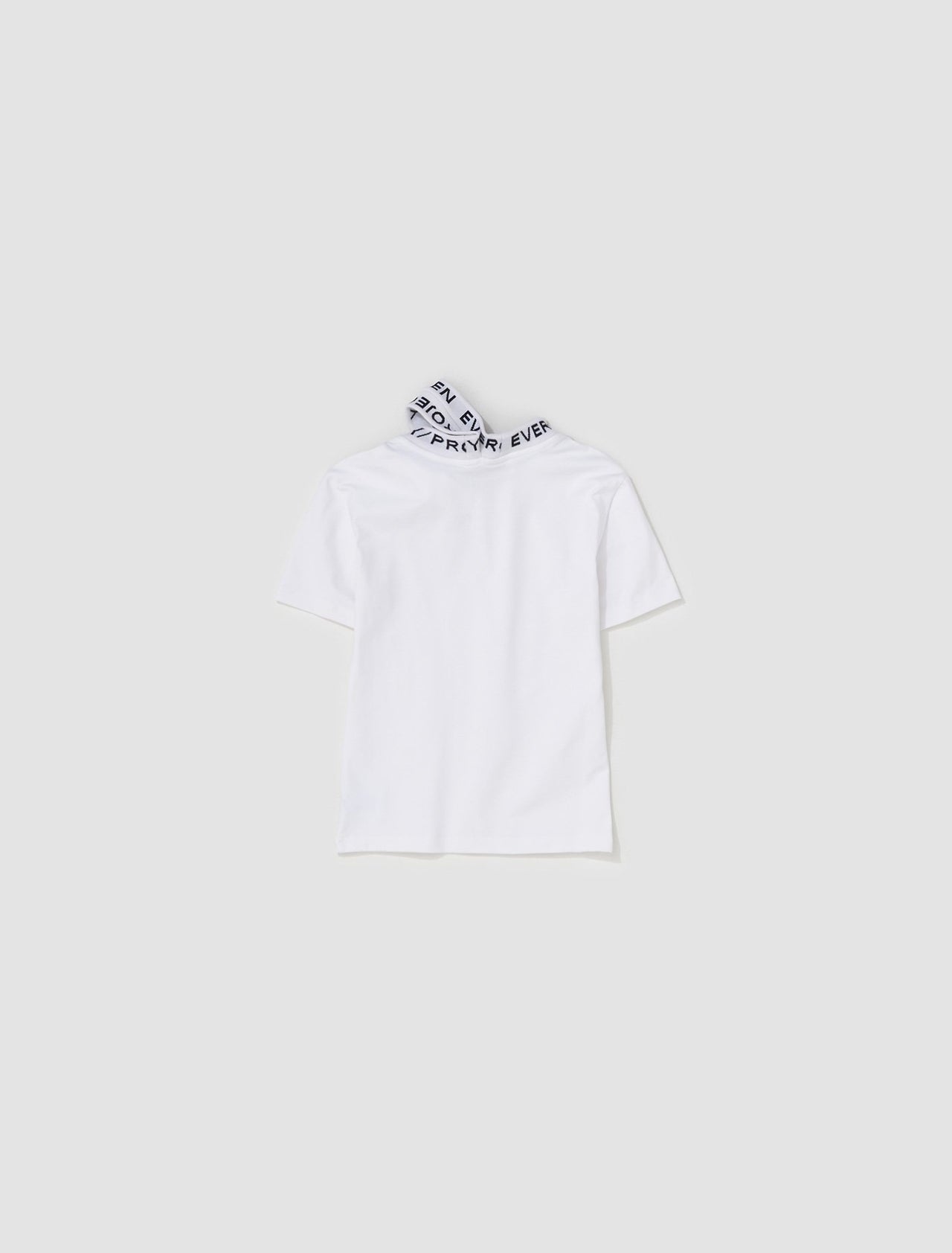 Triple Collar Fitted T-Shirt in White