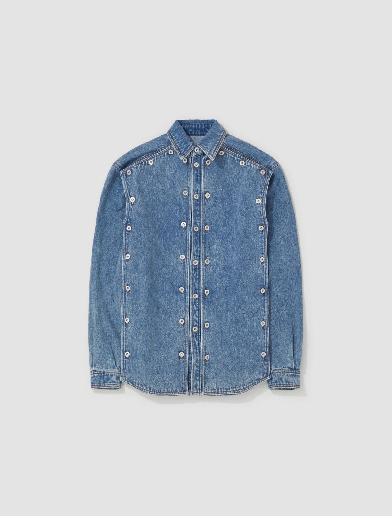 Snap Off Denim Shirt in Heavy Blue