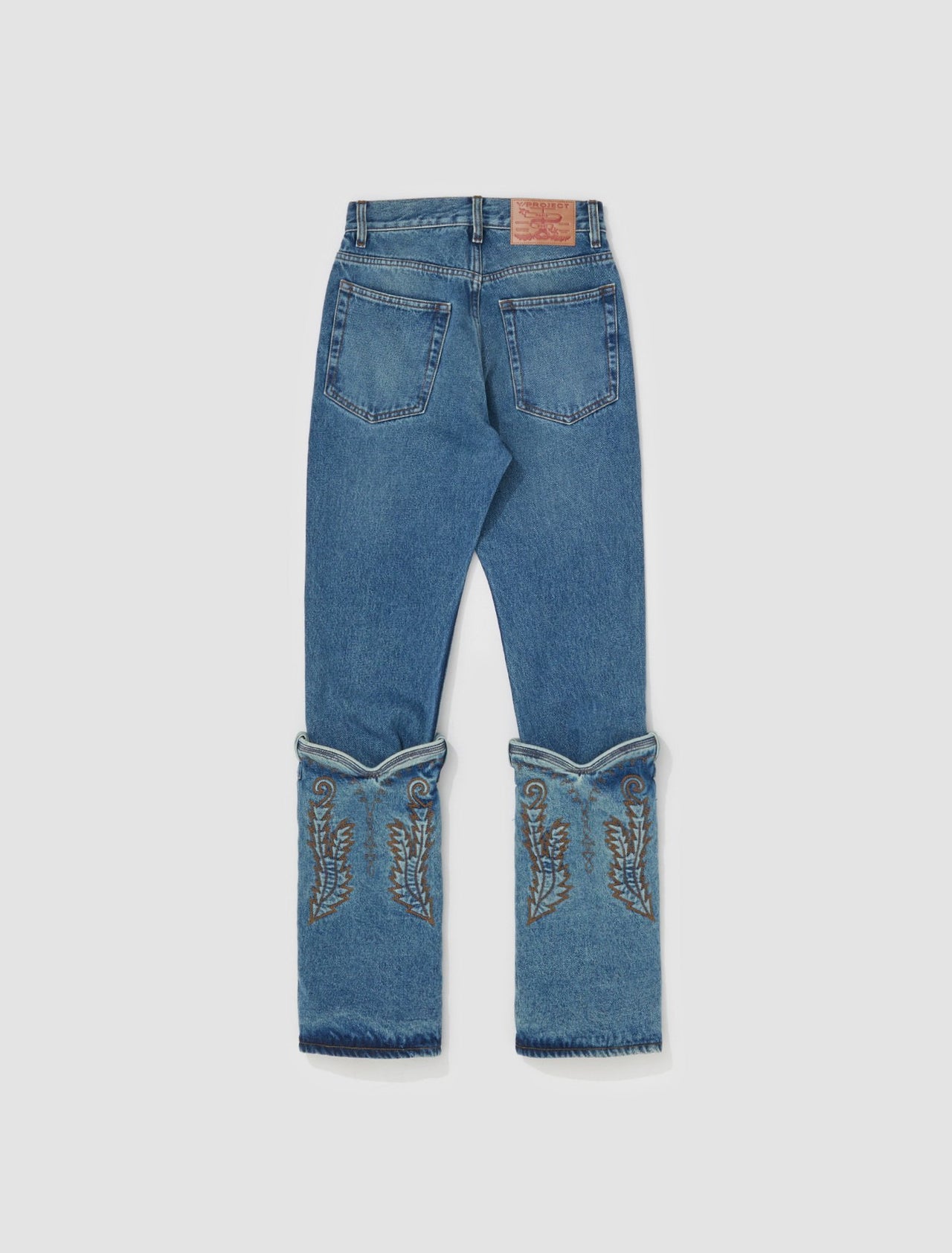 Evergreen Mini Cowboy Cuff Jeans in Vintage Blue