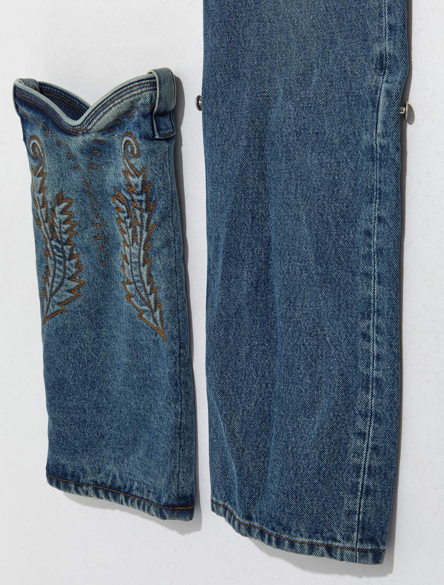 Evergreen Mini Cowboy Cuff Jeans in Vintage Blue