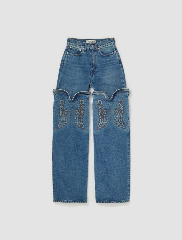 Evergreen Maxi Cowboy Cuff Jeans in Vintage Blue