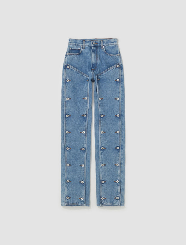 Snap Off Jeans in Heavy Blue