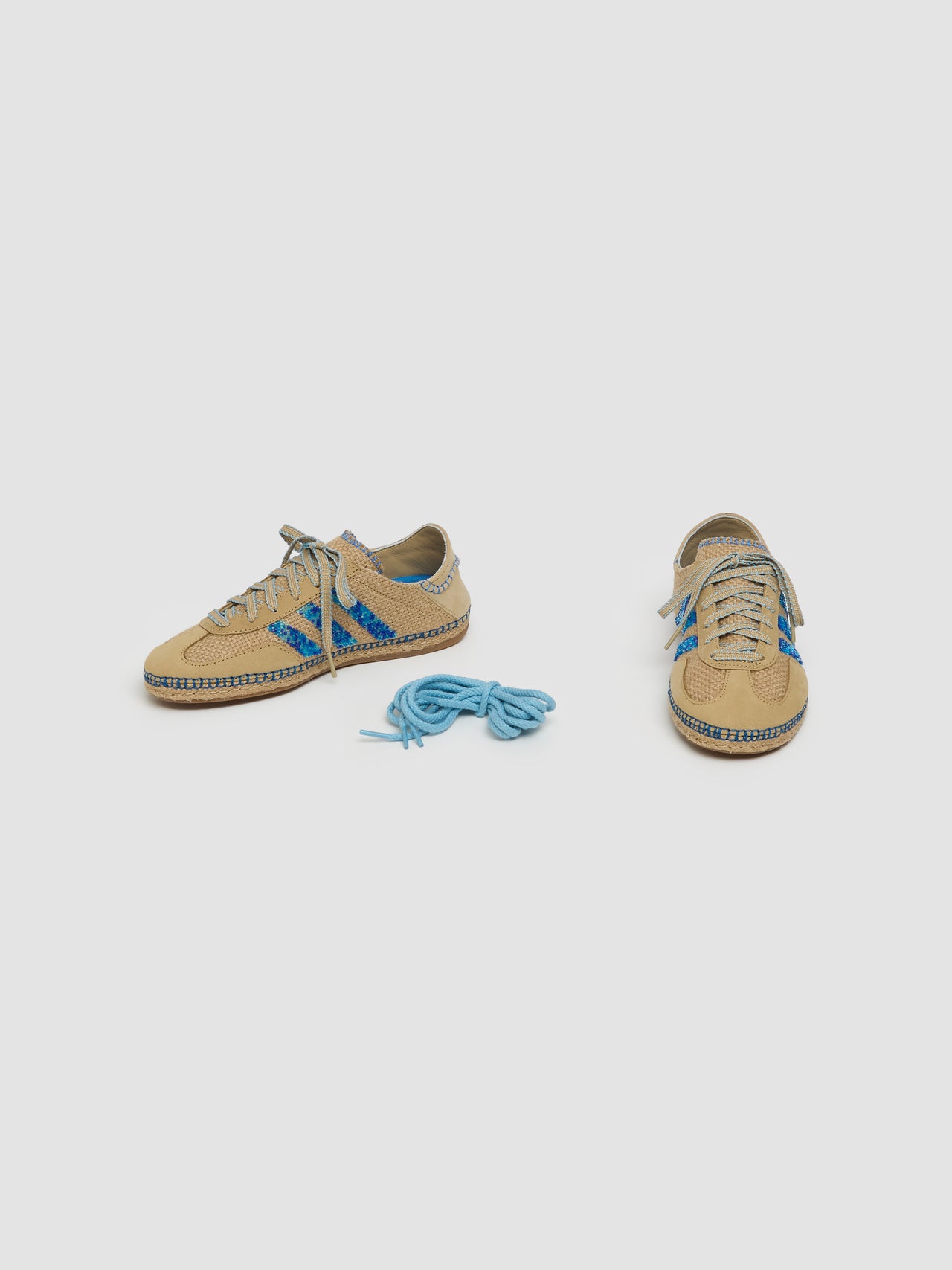 x CLOT Gazelle Sneaker in Linen Khaki & Light Blue