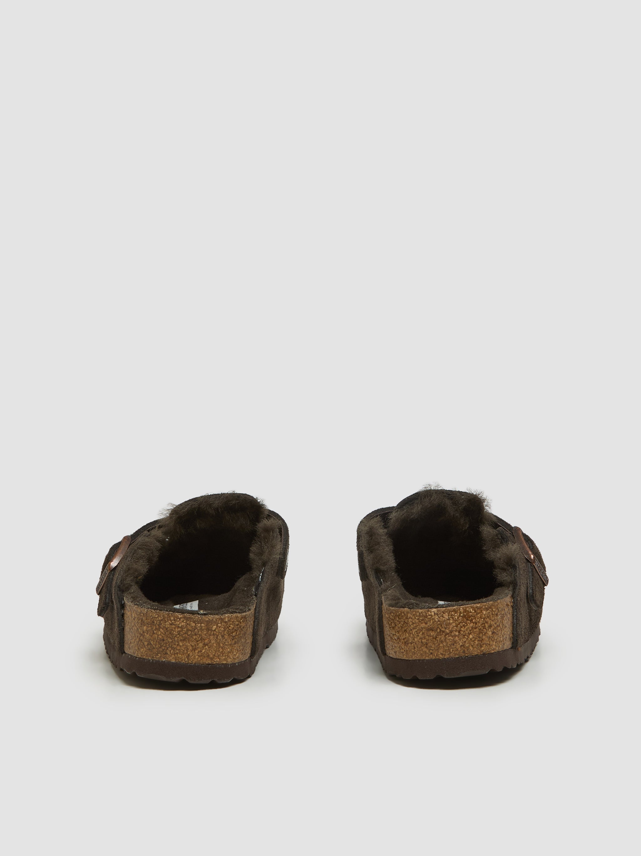 Boston Shearling Suede Mules in Mocca