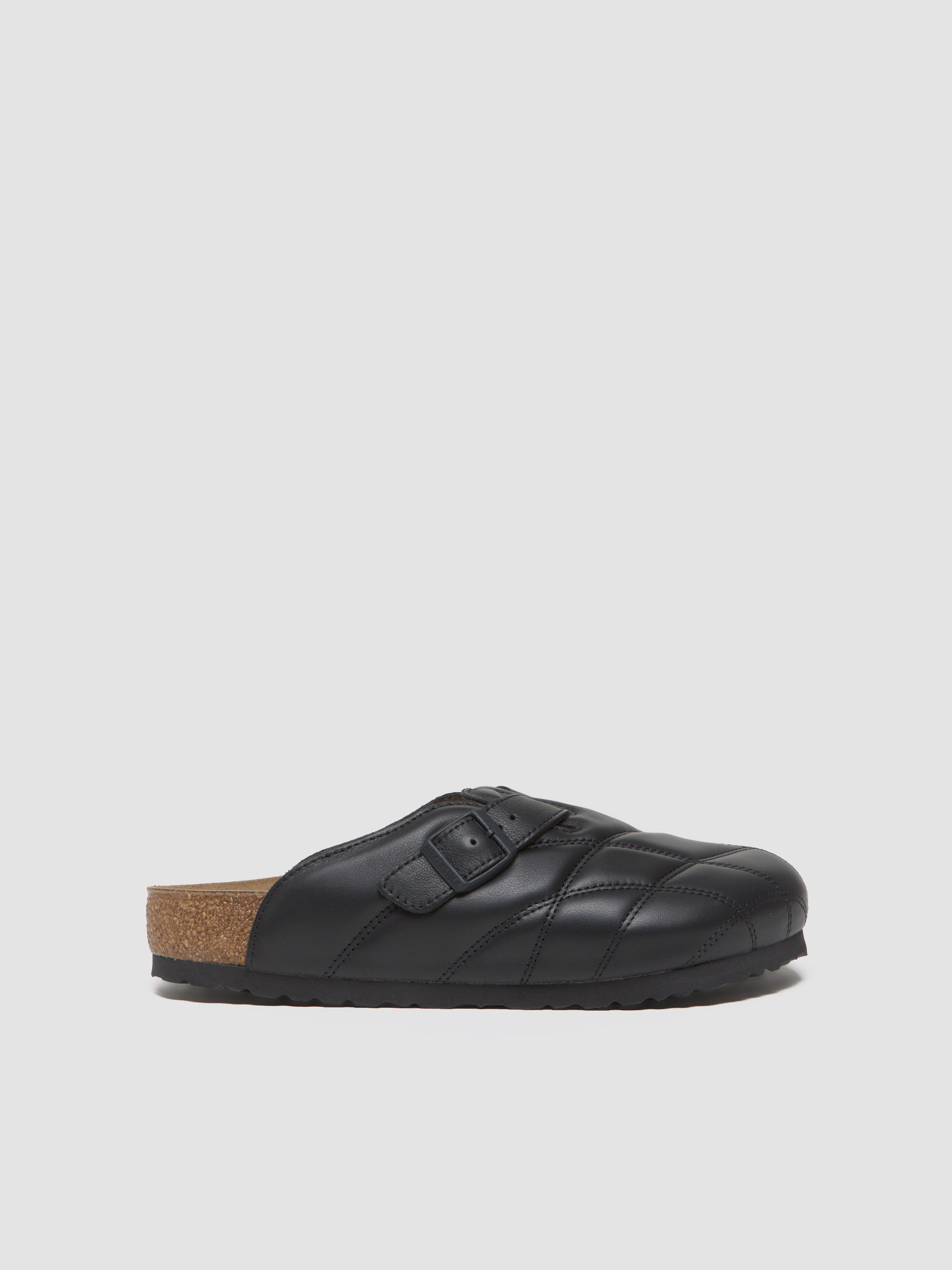 Boston Quilted Leather Clog in Black