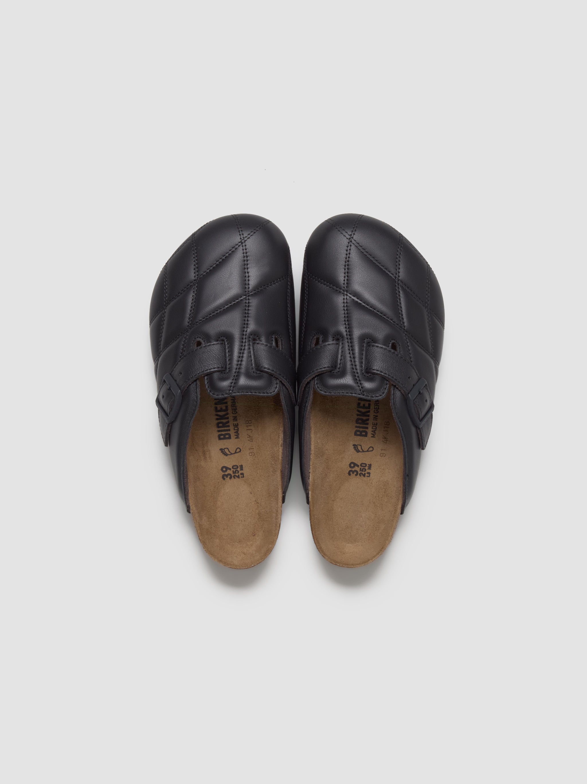 Boston Quilted Leather Clog in Black