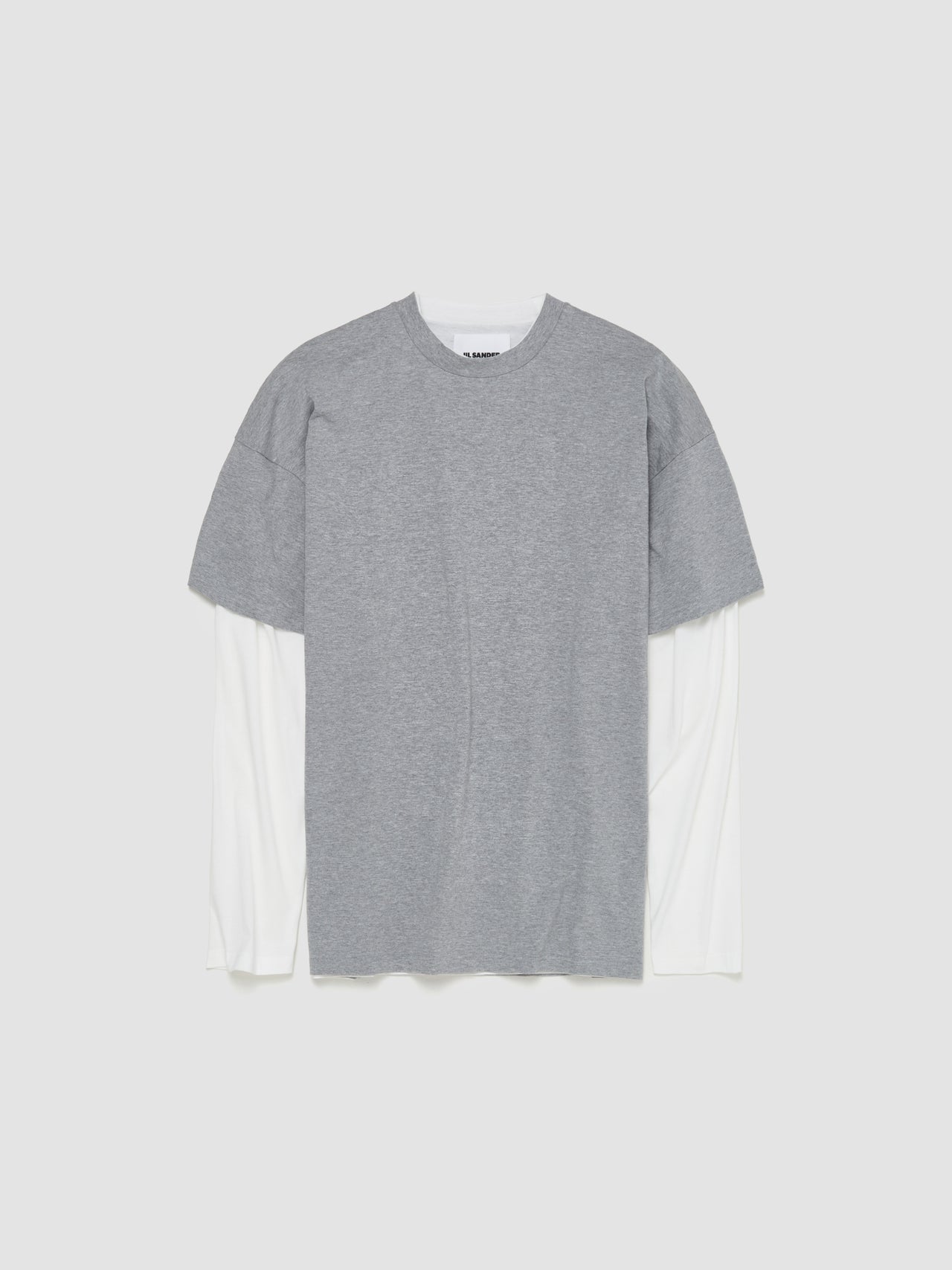 Double-Layer Long-Sleeved T-Shirt in Grey