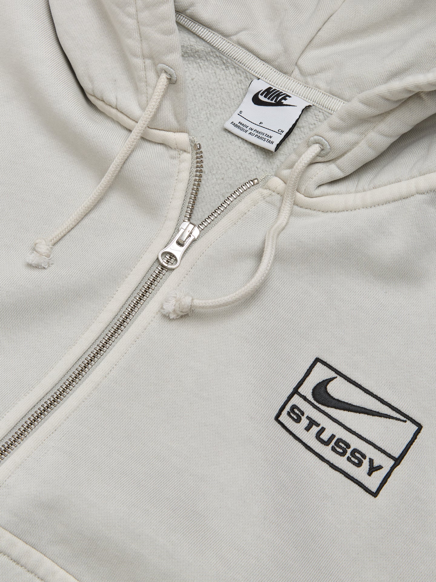 x Stüssy Washed Fleece Hoodie in Light Bone