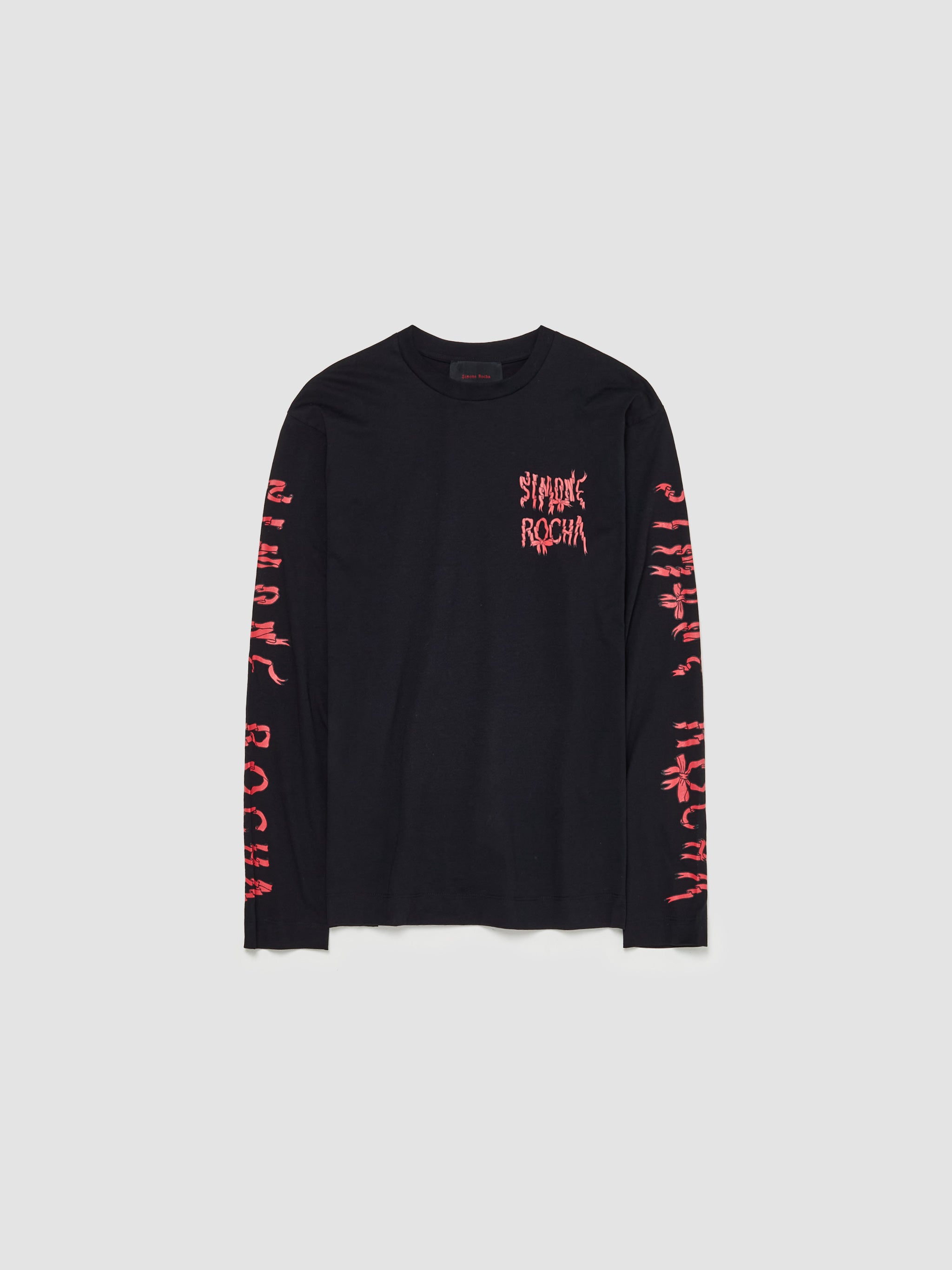 Long Sleeve T-Shirt in Black & Red