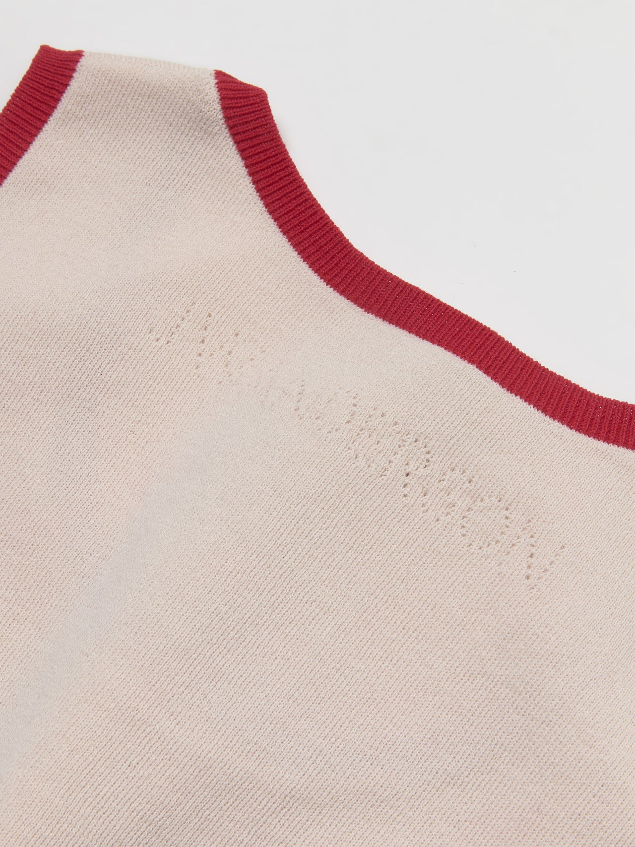 Contrast Trim Vest in Ecru
