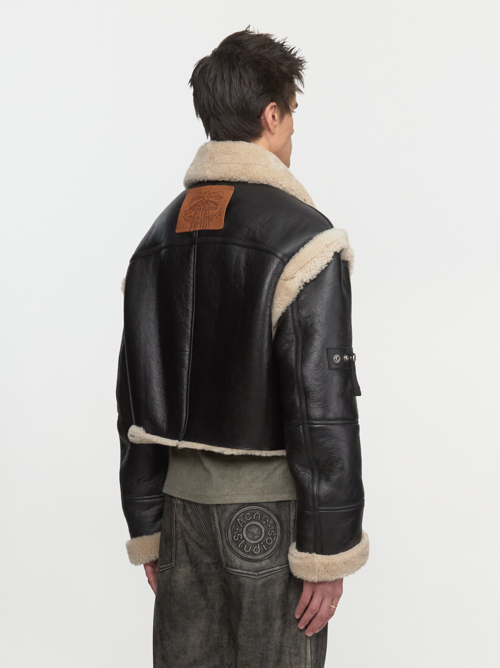 Shearling Buckle Jacket in Black