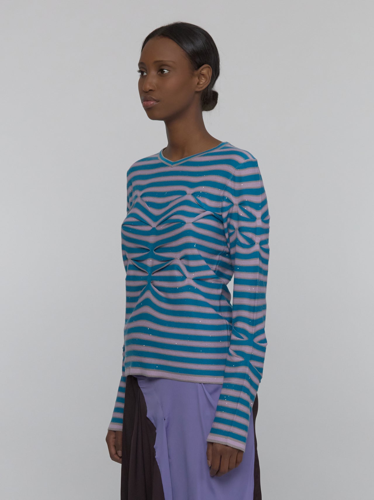 Zabriskie Longsleeve Top in Ocean Blue & Lilac