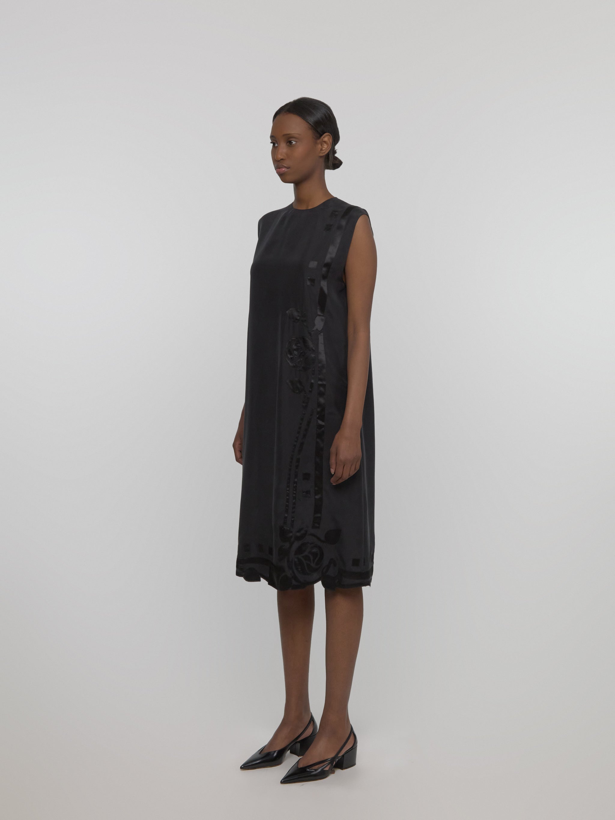 Dress with Embroidery in Black