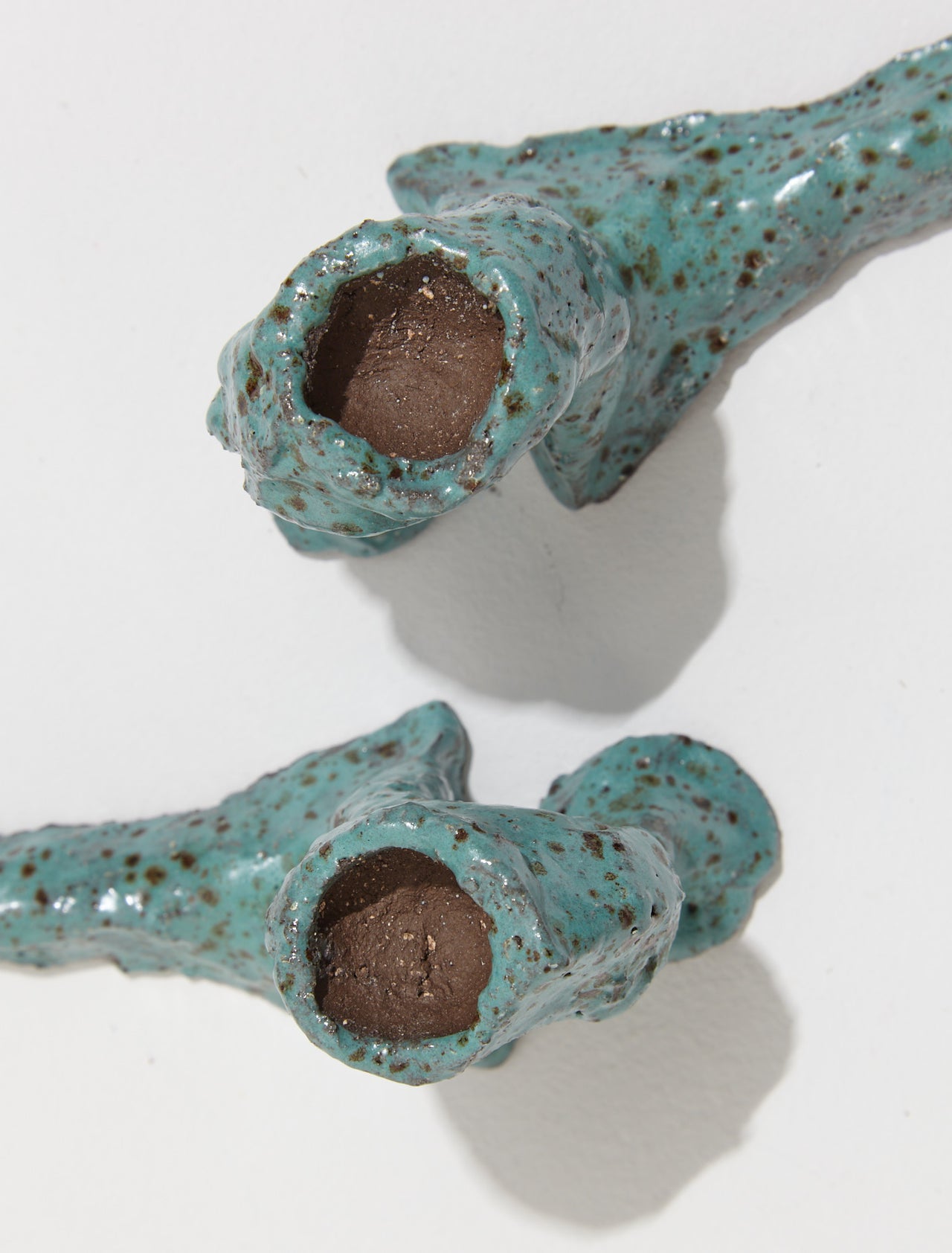 Low Heel Candle Holders in Turquoise