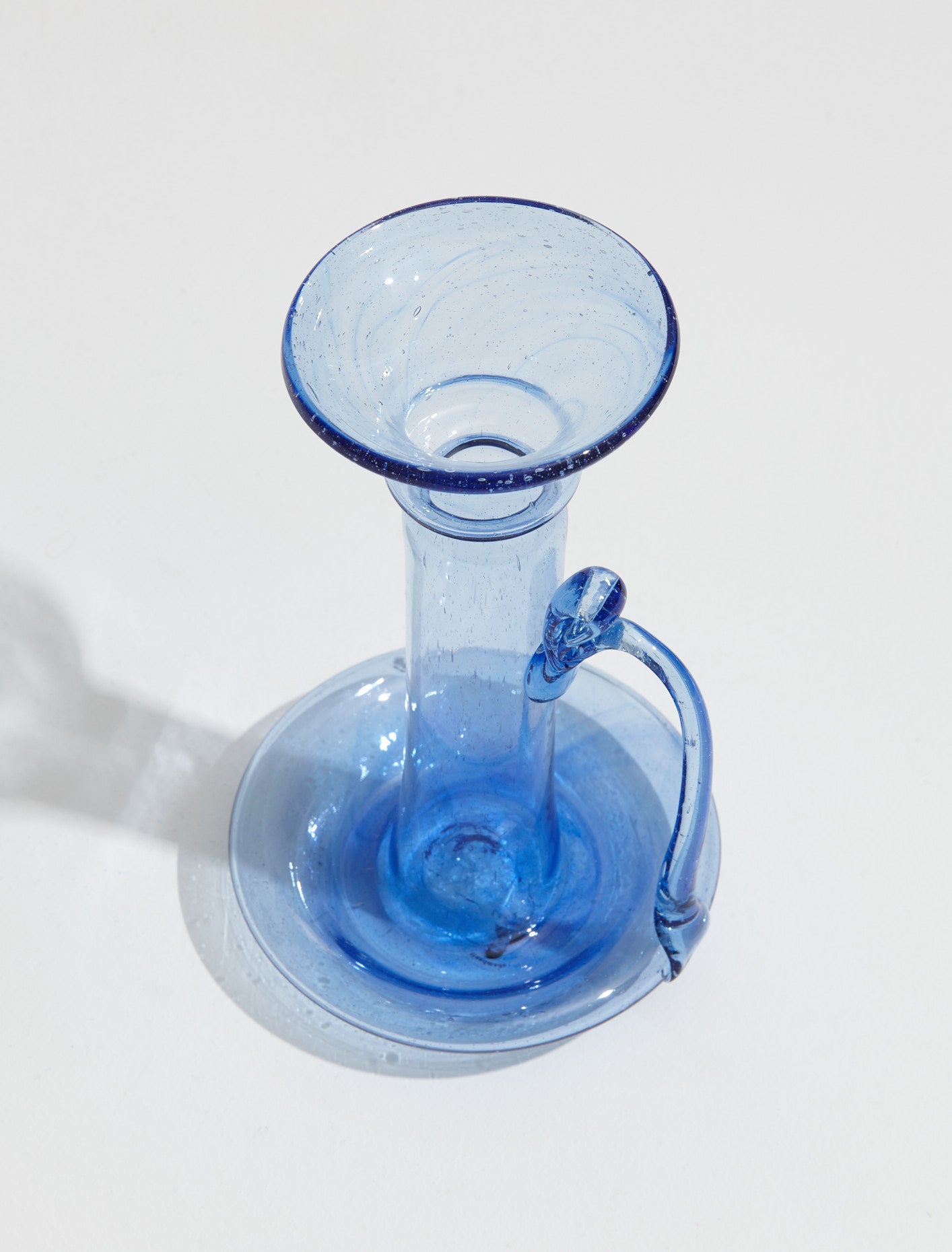 Porta Candele with Handle in Light Blue