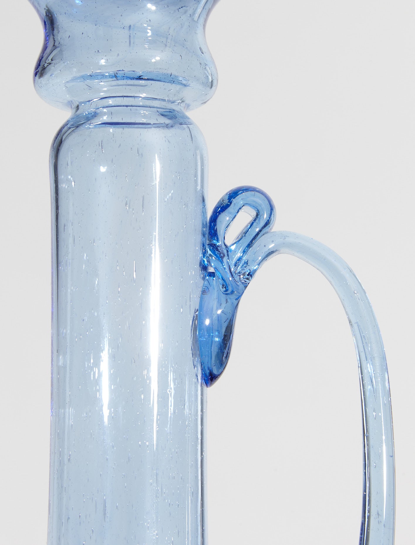 Porta Candele with Handle in Light Blue