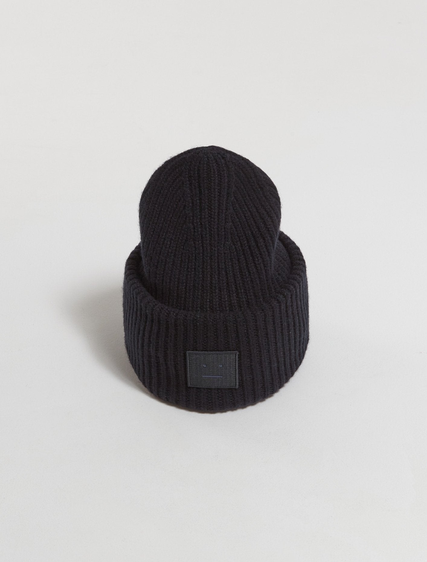 Large Face Logo Beanie in Black