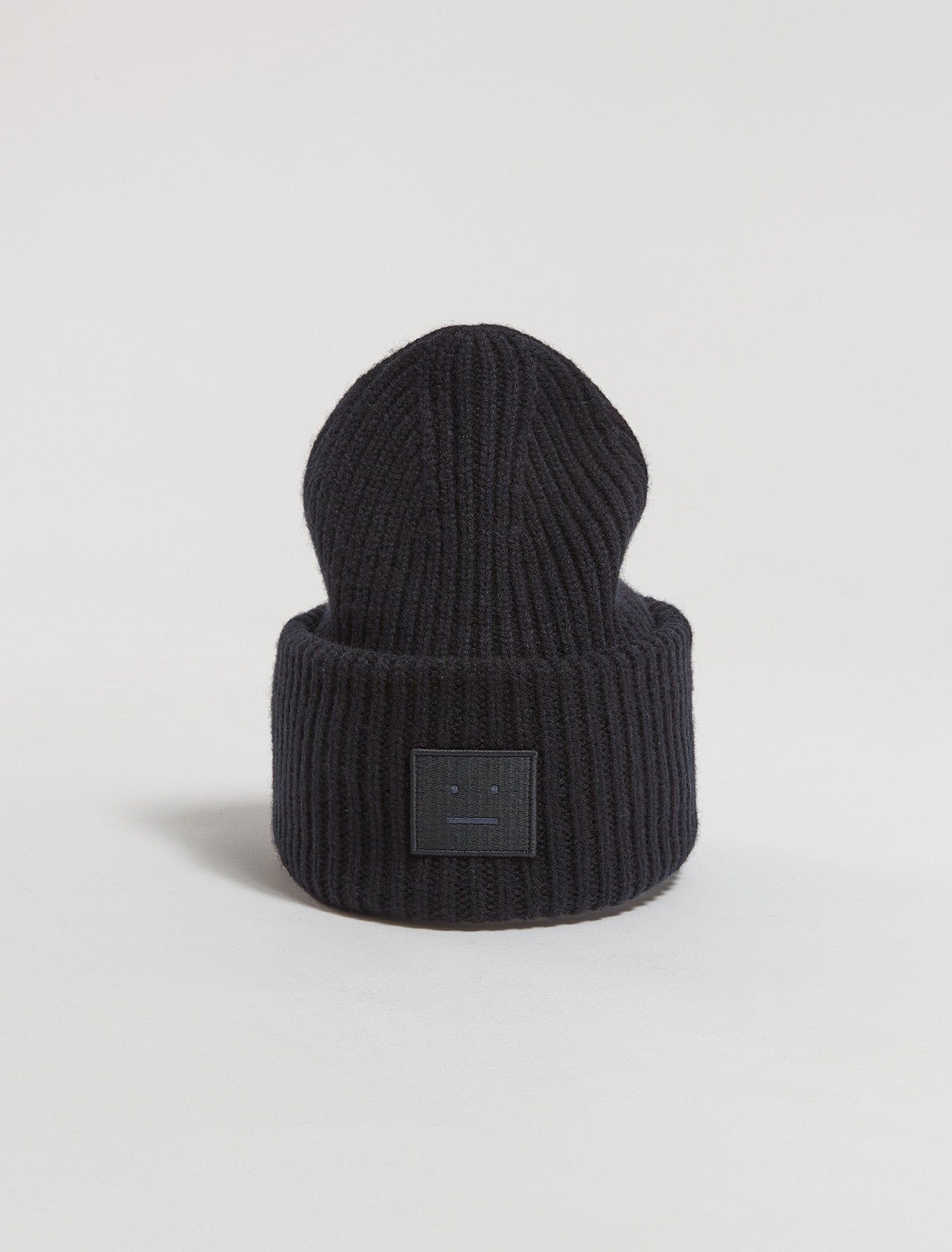 Large Face Logo Beanie in Black